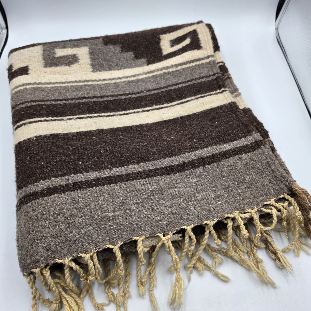 Vintage Mexican Zapotec Handwoven Wool Rug Runner Casa Nereo Sonia Tag